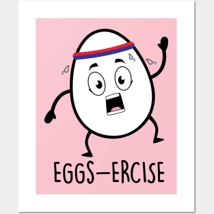 Eggs-ercise Pun Word Posters and Art